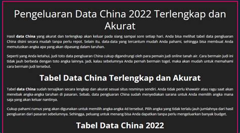 data keluaran china|Result China tercepat .